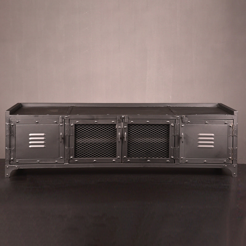 17.72"H TV Stand Enclosed Storage Industrial Style TV Console with 4 Doors Clearhalo 'furn' 'furn_tv_stands_entertainment_centers' 'Furniture' 'Living Room Furniture' 'TV Stands & Entertainment Centers' 'TV Stands & Media Storage Furniture' 'tv_stands_entertainment_centers' 5420788