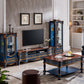 Mueble para TV de estilo tradicional, mueble para TV de madera de abedul con 6 cajones