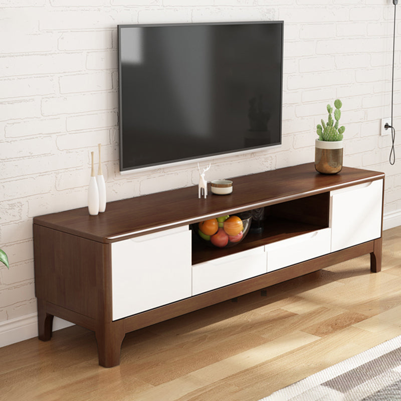 Solid Wood TV Console Traditional Home TV Cabinet with Splayed Wooden Legs Clearhalo 'furn' 'furn_tv_stands_entertainment_centers' 'Furniture' 'Living Room Furniture' 'TV Stands & Entertainment Centers' 'TV Stands & Media Storage Furniture' 'tv_stands_entertainment_centers' 5420874