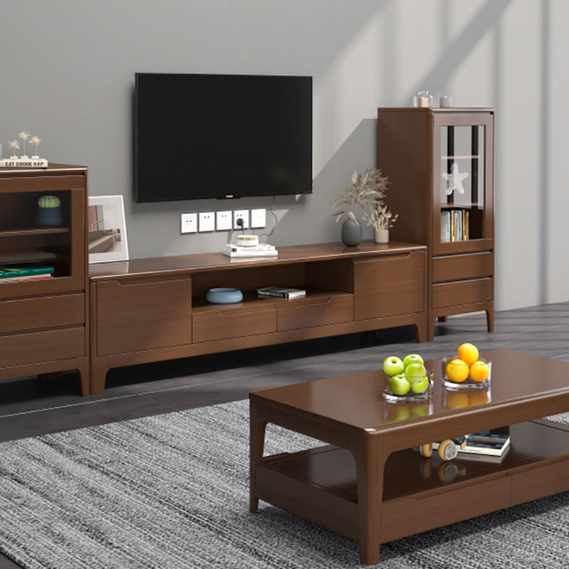 Solid Wood TV Console Traditional Home TV Cabinet with Splayed Wooden Legs Clearhalo 'furn' 'furn_tv_stands_entertainment_centers' 'Furniture' 'Living Room Furniture' 'TV Stands & Entertainment Centers' 'TV Stands & Media Storage Furniture' 'tv_stands_entertainment_centers' 5420885