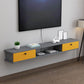 Engineered Wood TV Stand Modern Wall-mounted TV Cabinet with 2 Doors Gray-Yellow Clearhalo 'furn' 'furn_tv_stands_entertainment_centers' 'Furniture' 'Living Room Furniture' 'TV Stands & Entertainment Centers' 'TV Stands & Media Storage Furniture' 'tv_stands_entertainment_centers' 5420952