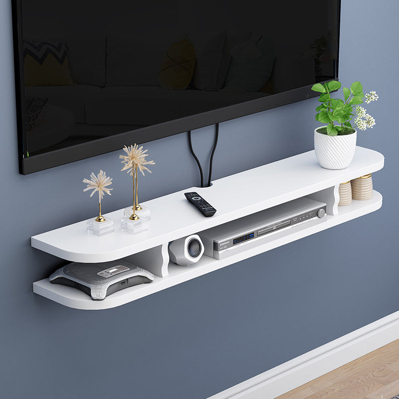 Contemporary Wall-mounted TV Cabinet Faux Wood TV Stand with 4 Shelves White Clearhalo 'furn' 'furn_tv_stands_entertainment_centers' 'Furniture' 'Living Room Furniture' 'TV Stands & Entertainment Centers' 'TV Stands & Media Storage Furniture' 'tv_stands_entertainment_centers' 5420976