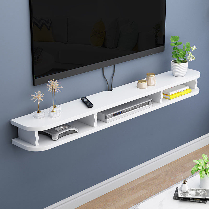 Contemporary Wall-mounted TV Cabinet Faux Wood TV Stand with 4 Shelves White Clearhalo 'furn' 'furn_tv_stands_entertainment_centers' 'Furniture' 'Living Room Furniture' 'TV Stands & Entertainment Centers' 'TV Stands & Media Storage Furniture' 'tv_stands_entertainment_centers' 5420977