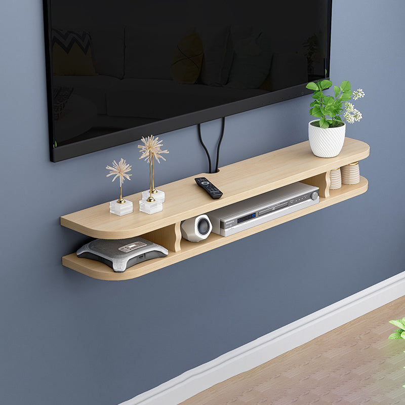 Contemporary Wall-mounted TV Cabinet Faux Wood TV Stand with 4 Shelves Wood Clearhalo 'furn' 'furn_tv_stands_entertainment_centers' 'Furniture' 'Living Room Furniture' 'TV Stands & Entertainment Centers' 'TV Stands & Media Storage Furniture' 'tv_stands_entertainment_centers' 5420980