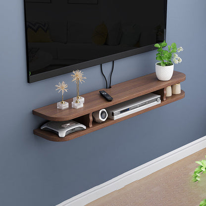 Contemporary Wall-mounted TV Cabinet Faux Wood TV Stand with 4 Shelves Brown Clearhalo 'furn' 'furn_tv_stands_entertainment_centers' 'Furniture' 'Living Room Furniture' 'TV Stands & Entertainment Centers' 'TV Stands & Media Storage Furniture' 'tv_stands_entertainment_centers' 5420983