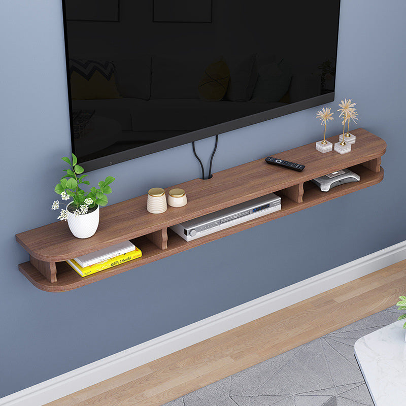 Contemporary Wall-mounted TV Cabinet Faux Wood TV Stand with 4 Shelves Brown Clearhalo 'furn' 'furn_tv_stands_entertainment_centers' 'Furniture' 'Living Room Furniture' 'TV Stands & Entertainment Centers' 'TV Stands & Media Storage Furniture' 'tv_stands_entertainment_centers' 5420985