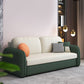 Faux Leather Stain Resistant Contemporary Bed Sofa Couch in Green/white