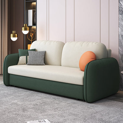 Faux Leather Stain Resistant Contemporary Bed Sofa Couch in Green/white