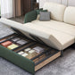 Faux Leather Stain Resistant Contemporary Bed Sofa Couch in Green/white