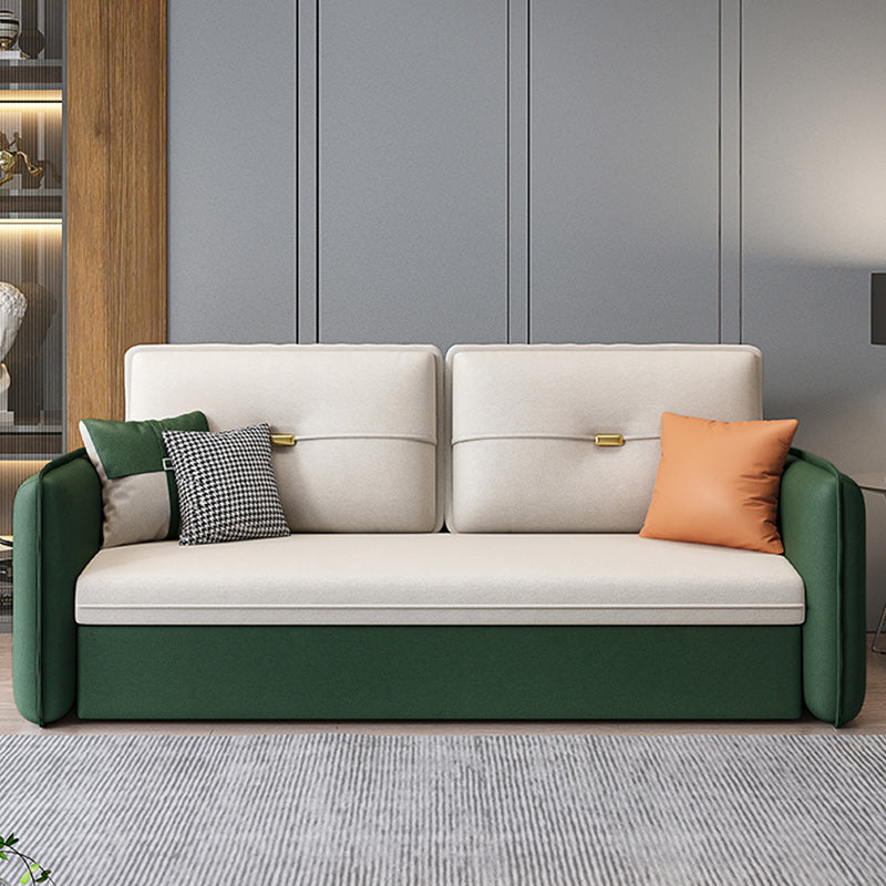Contemporary Square Arm Faux Leather Stain Resistant Bed Sofa Couch 70"L x 32"W x 33.5"H Clearhalo 'furn' 'furn_sofas' 'Furniture' 'Living Room Furniture' 'Sofa' 'sofas' 5421068