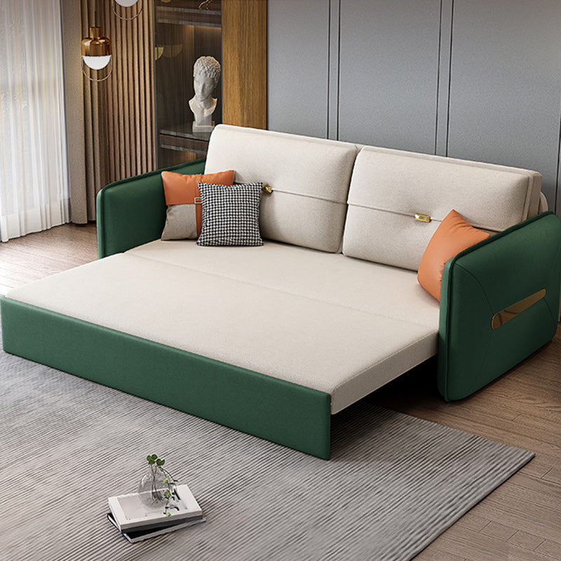 Contemporary Square Arm Faux Leather Stain Resistant Bed Sofa Couch Clearhalo 'furn' 'furn_sofas' 'Furniture' 'Living Room Furniture' 'Sofa' 'sofas' 5421069