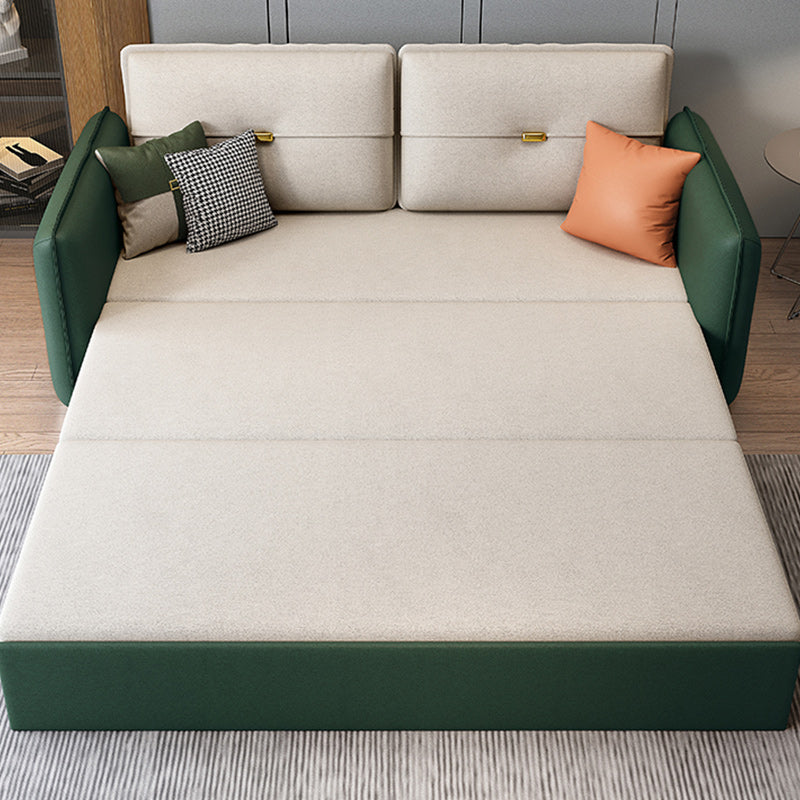 Contemporary Square Arm Faux Leather Stain Resistant Bed Sofa Couch Clearhalo 'furn' 'furn_sofas' 'Furniture' 'Living Room Furniture' 'Sofa' 'sofas' 5421075