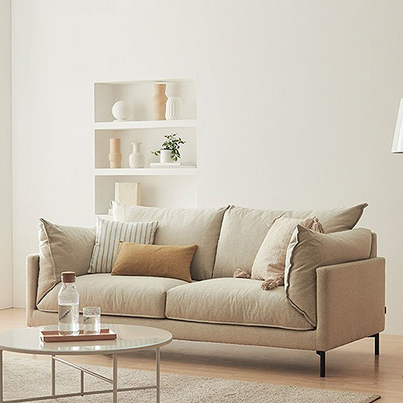 2つの枕を備えたモダンなソファ標準枕トップアームファブリックソファ