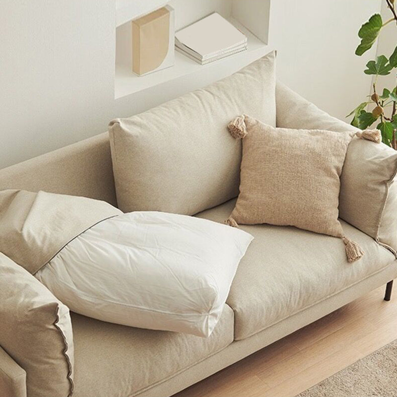 2つの枕を備えたモダンなソファ標準枕トップアームファブリックソファ