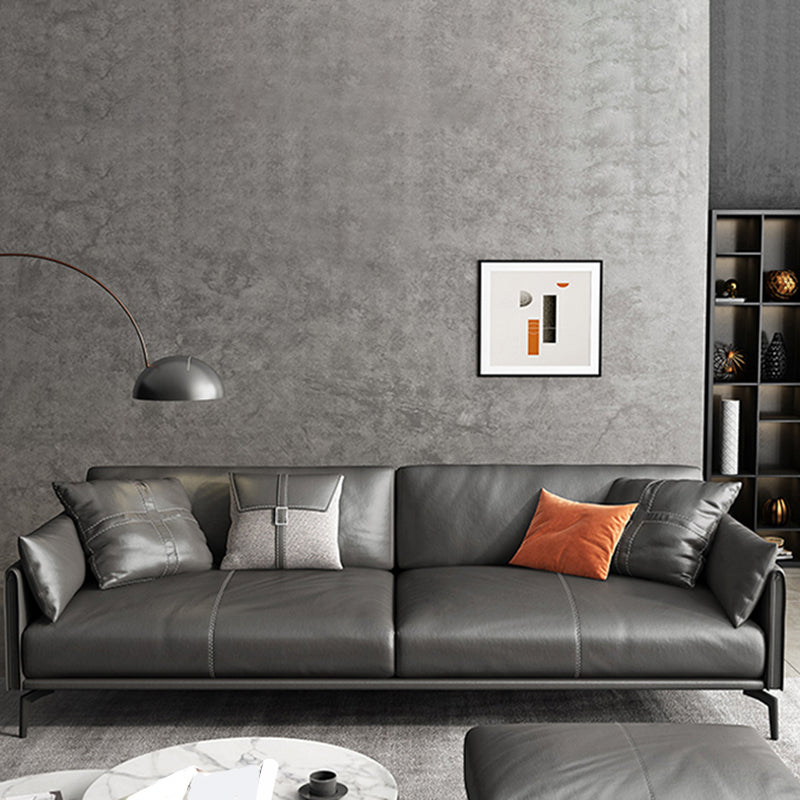 Faux Leather Sofa 33.46 " D x 30.70" H Square Arm  Sofa for Living Room