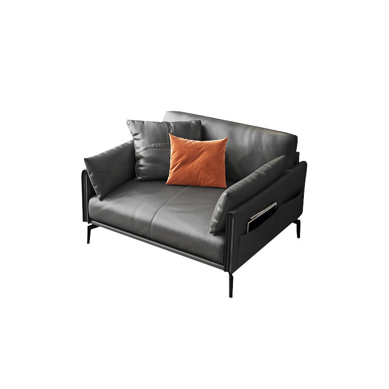 Faux Leather Sofa 33.46 " D x 30.70" H Square Arm  Sofa for Living Room