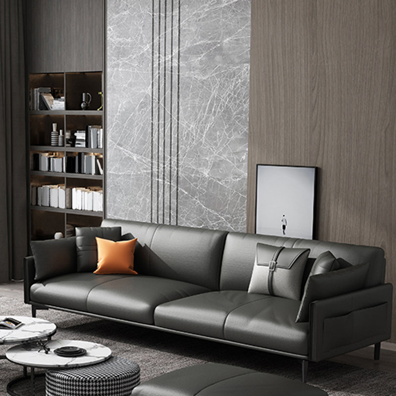 Faux Leather Sofa 33.46 " D x 30.70" H Square Arm  Sofa for Living Room