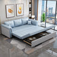 Square Arm Standard Couch Bed Contemporary Faux Leather Bed Sofa Couch 92.5"L x 31.5"W x 33.5"H Clearhalo 'furn' 'furn_sofas' 'Furniture' 'Living Room Furniture' 'Sofa' 'sofas' 5421188
