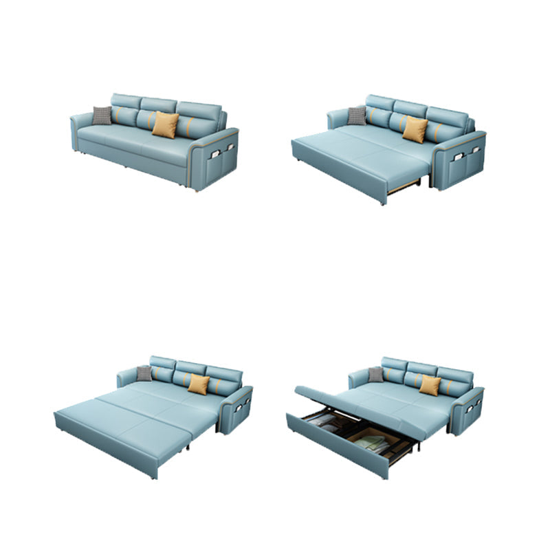 現代的なステイン耐性ソファベッドフェイクレザーベッドソファソファ