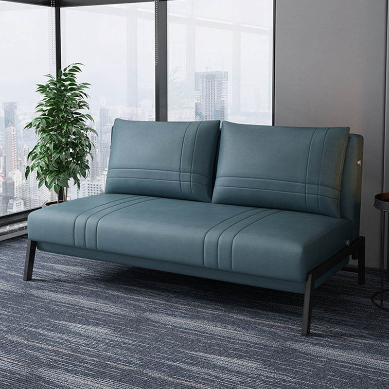 フェイクレザーコンテンポラリーソファベッドアームレスステイン耐性ベッドソファソファ