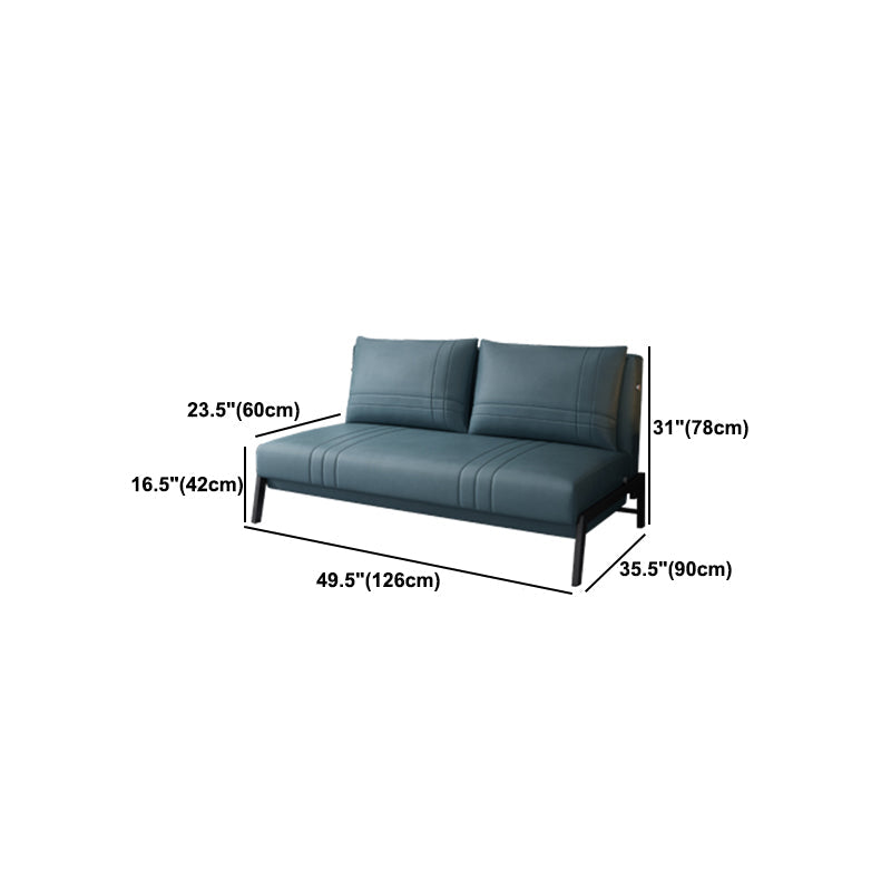 フェイクレザーコンテンポラリーソファベッドアームレスステイン耐性ベッドソファソファ