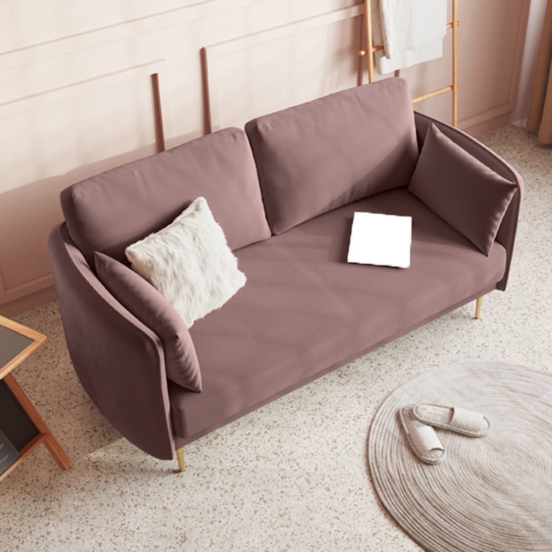 Square Arm Contemporary Settee Sofa Standard Velvet Settee Couch Clearhalo 'furn' 'furn_sofas' 'Furniture' 'Living Room Furniture' 'Sofa' 'sofas' 5421254