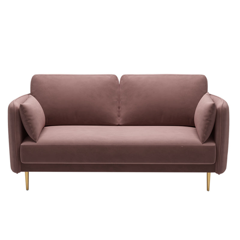 Square Arm Contemporary Settee Sofa Standard Velvet Settee Couch Clearhalo 'furn' 'furn_sofas' 'Furniture' 'Living Room Furniture' 'Sofa' 'sofas' 5421257