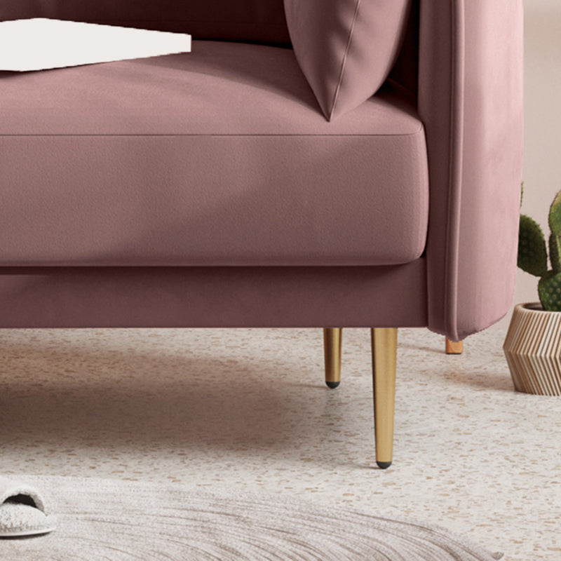 Square Arm Contemporary Settee Sofa Standard Velvet Settee Couch Clearhalo 'furn' 'furn_sofas' 'Furniture' 'Living Room Furniture' 'Sofa' 'sofas' 5421259