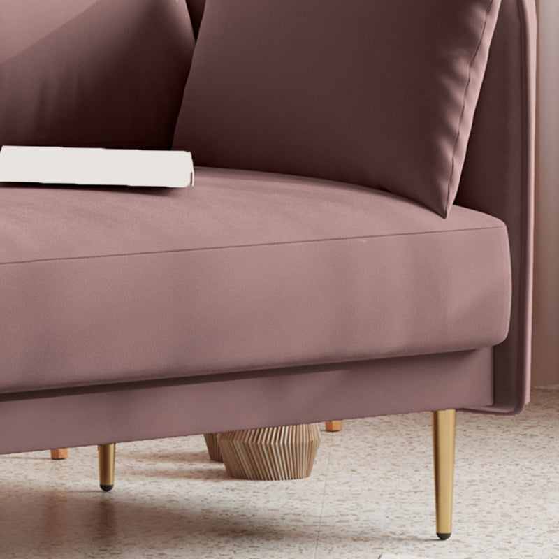 Square Arm Contemporary Settee Sofa Standard Velvet Settee Couch Clearhalo 'furn' 'furn_sofas' 'Furniture' 'Living Room Furniture' 'Sofa' 'sofas' 5421260