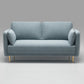 Square Arm Contemporary Settee Sofa Standard Velvet Settee Couch Light Blue Clearhalo 'furn' 'furn_sofas' 'Furniture' 'Living Room Furniture' 'Sofa' 'sofas' 5421263
