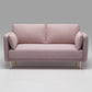 Square Arm Contemporary Settee Sofa Standard Velvet Settee Couch Light Pink Clearhalo 'furn' 'furn_sofas' 'Furniture' 'Living Room Furniture' 'Sofa' 'sofas' 5421264