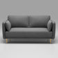 Square Arm Contemporary Settee Sofa Standard Velvet Settee Couch Grey Clearhalo 'furn' 'furn_sofas' 'Furniture' 'Living Room Furniture' 'Sofa' 'sofas' 5421265
