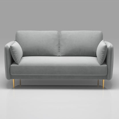 Square Arm Contemporary Settee Sofa Standard Velvet Settee Couch Light Gray Clearhalo 'furn' 'furn_sofas' 'Furniture' 'Living Room Furniture' 'Sofa' 'sofas' 5421266