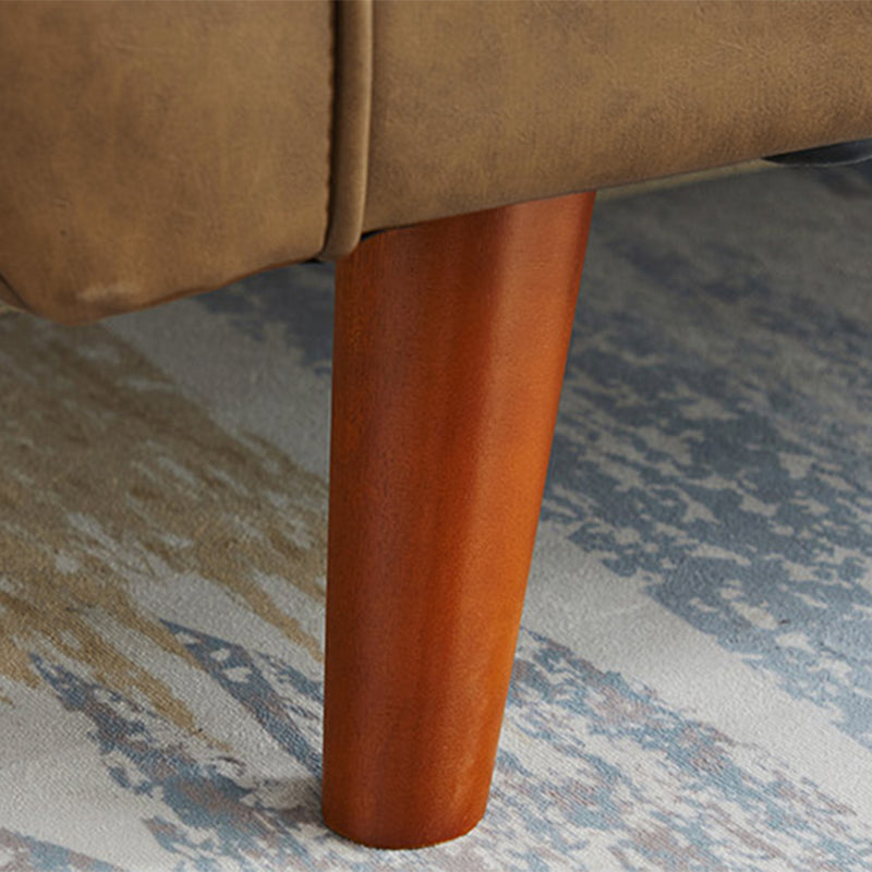 Faux lederen eigentijdse getufte standaard wijd uitlopende arm settee bank