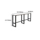 Industrial Black Iron Bar Table White Faux Marble Rectangle Top 41.3"H Bistro Table Clearhalo 'Bar Furniture' 'Bar Tables' 'bar_tables' 'furn' 'furn_bar_tables' 'Furniture' 'furniture_bar_tables' 'Kitchen & Dining Furniture' 5421313