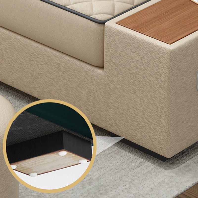 現代のソファフェイクレザーU字型モジュラー家具セクション