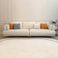 Contemporary Faux Leather Sofa Recessed Arm Furniture Sectionals in Beige