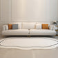 Contemporary Faux Leather Sofa Recessed Arm Furniture Sectionals in Beige