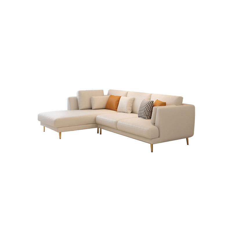 Contemporary Faux Leather Sofa Recessed Arm Furniture Sectionals in Beige