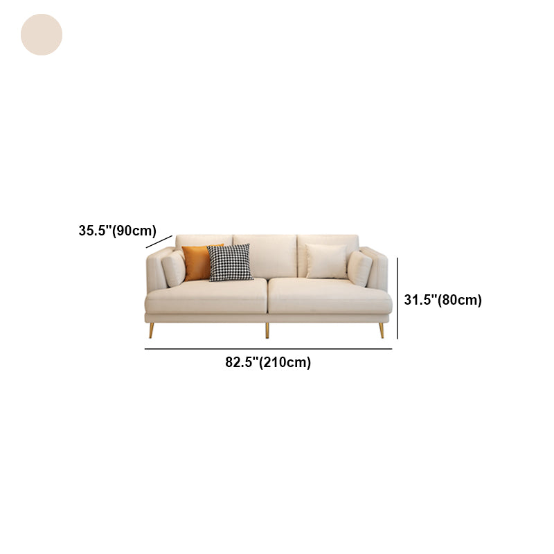 Contemporary Faux Leather Sofa Recessed Arm Furniture Sectionals in Beige