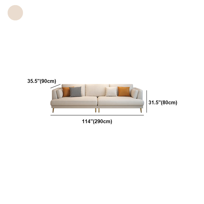 Contemporary Faux Leather Sofa Recessed Arm Furniture Sectionals in Beige