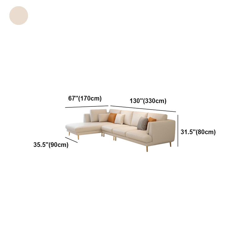 Contemporary Faux Leather Sofa Recessed Arm Furniture Sectionals in Beige
