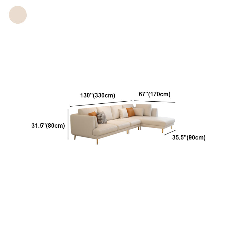 Contemporary Faux Leather Sofa Recessed Arm Furniture Sectionals in Beige