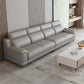Light-grey Contemporary Sofa Genuine Leather Living Room Sofa & Chaise 133"L x 38.5"W x 35"H Clearhalo 'furn' 'furn_sectionals' 'Furniture' 'Living Room Furniture' 'Sectionals' 5421498