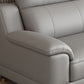 Light-grey Contemporary Sofa Genuine Leather Living Room Sofa & Chaise Clearhalo 'furn' 'furn_sectionals' 'Furniture' 'Living Room Furniture' 'Sectionals' 5421508