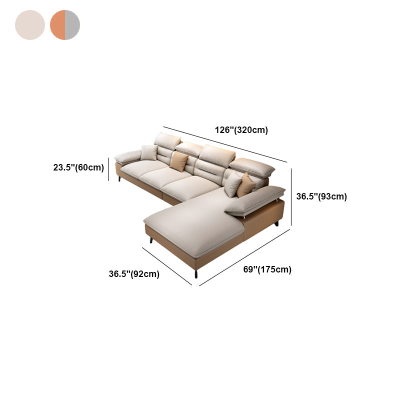 Pillow Top Arm Sofa Reversible Modular L-Shape Furniture Sectionals