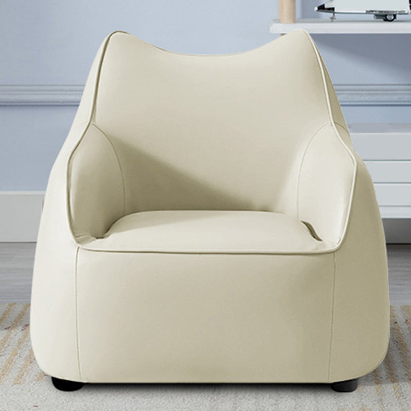 Modern Barrel Chair Genuine Leather Chair with Black Legs for Bedroom Clearhalo 'Accent Chairs' 'accent_chairs' 'Chairs & Seating' 'furn' 'furn_accent_chairs' 'Furniture' 'Living Room Furniture' 5421561