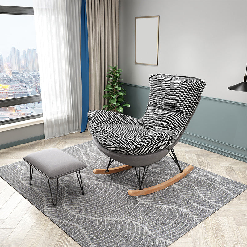 27.56 "L x 37.4" W x 34.65 "H Silla trasera sin brazo, reclinable moderno con otomana