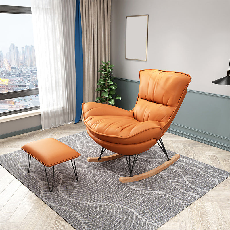 27.56 "L x 37.4" W x 34.65 "H Silla trasera sin brazo, reclinable moderno con otomana