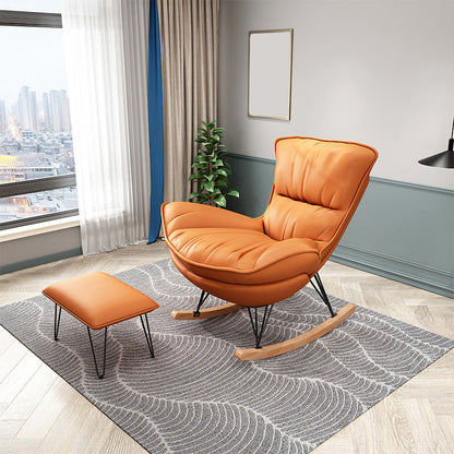 27.56 "L x 37.4" W x 34.65 "H Silla trasera sin brazo, reclinable moderno con otomana